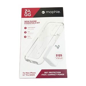 Cc7O‎ Zagg Mophie Essentials Kit Crystal Case, Glass + 30W Charger iPhone 15 Pro